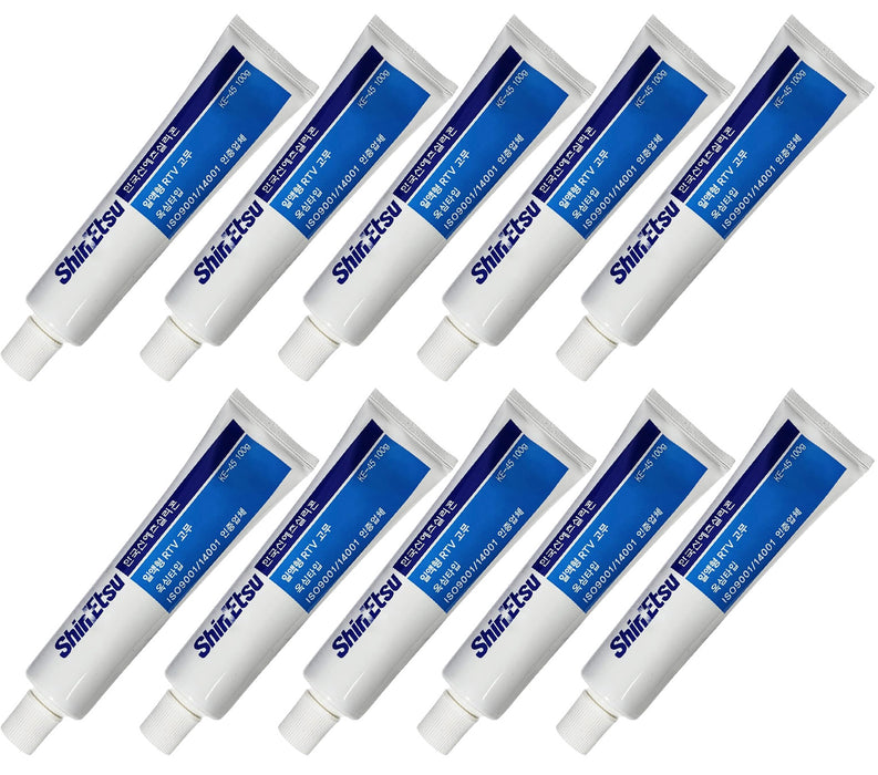 x10 Pack - Shin-Etsu / ShinEtsu KE-45 KE-45W Silicone One Component RTV 100g ** WHITE (Expiring soon)